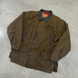 Outback Trading Company brown Oilskin duster coat jacket size XL